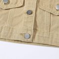 thumbnail image 4 of Women Cropped Denim Vest Plus Size Crew Neck Sleeveless Solid Color Vintage Washed Vest Jacket for Casual Layering Streetwear, 4 of 4