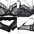thumbnail image 6 of Women's Minimizer Bra Full Coverage Sheer Lace Bra Underwire Unlined Bra(Black,38C), 6 of 6