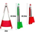 thumbnail image 3 of 2 in 1 Kitchen Spatula & Tongs Non-Stick.Stainless Steel Frame.Heat Resistant.Silicone & Dishwasher Safe.2 Pack (Red), 3 of 5