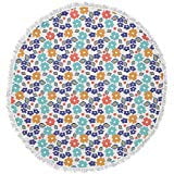 Kess InHouse Louise Machado Arabesque Floral Bright Colorful Round Beach Towel Blanket Kess InHouse Louise Machado Arabesque Floral Bright Colorful Round Beach Towel Blanket