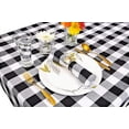 thumbnail image 2 of Yourtablecloth 100% Cotton Checkered Buffalo Plaid Tablecloth for Home, Restaurants, Cafs Be it for Everyday Dinner Picnic or Occasions Like Thanksgiving 60 x 104 Rectangle/Oblong Black and White, 2 of 5
