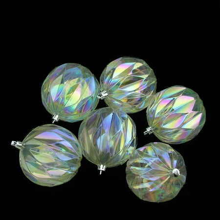 6ct clear iridescent rhombus cut shatterproof christmas 6ct clear iridescent rhombus cut shatterproof christmas