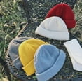 thumbnail image 4 of CoCopeanut 2020 New Knitted Hats for Women Skullcap Men Beanie Hat Winter Retro Brimless Baggy Melon Cap Cuff Docker Fisherman Beanies Hats, 4 of 6