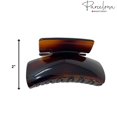 thumbnail image 3 of Caparazón de tortuga oblongo francés marrón grande 3 3/4 "acetato de celuloide hecho en Francia Clip de pinza de pelo de mandíbula resistente con dientes planos resorte cubierto para ha grueso, 3 of 3