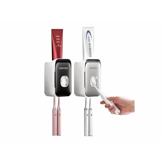 Dispensador Automatico Pasta Dental Xtellar Porta Cepillos Dientes Color Gris