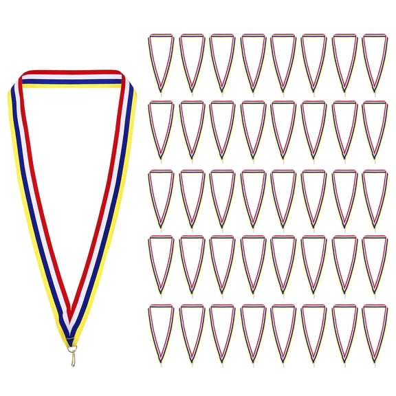 Uxcell Award Neck Ribbons with Snap Clips Polyester Medal Lanyards for Competitions Red/White/Blue/Yellow 100 Pack
