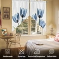 thumbnail image 5 of Blue Floral Swag Curtain Valance for Windows, Blue Tulips Green Leaf Window Treatments Short Swag Topper for Kitchen Windows Bathroom Bedroom, 36"x45", 5 of 8