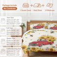 thumbnail image 6 of Cal King 4 Piece Bedding Set Country Sunflower Farm Truck Soft Breathable Duvet Cover and Pillowcase,Bee Floral Retro Linen Duvet Cover Set Washable Bed Sheets for Bedroom Dormitory Guest Room, 6 of 9