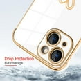 thumbnail image 3 of Compatible iPhone 13 Case Heart Design Plating White Cover Shockproof Protection Anti-Scratch Soft TPU Wireless Charging Slim Case for iPhone 13 - White, 3 of 10