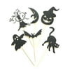 Ostrifin 6pcs Halloween Cake Toppers Ghost/Pumpkin/Bat Food Picks Halloween Party Decor