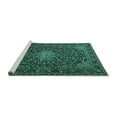 thumbnail image 2 of Ahgly Company Machine Washable Indoor Square Persian Turquoise Blue Traditional Area Rugs, 4' Square, 2 of 4