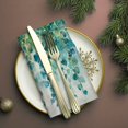 thumbnail image 3 of Bahomeck Napkins Set Of 4 Reusable Washable Square Fabric Dining Table Napkins Weddings Party Dinner Decor,18*18 Inch,Hanging Vines With Leaves In Shades Of Blue And Green, 3 of 3