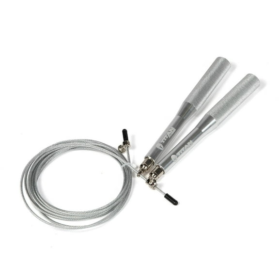 Titan Fitness Speed Jump Rope, Adjustable 118" Length Cable, Solid 6" Aluminum Knurled Handles, Jump Rope for Fitness, CrossFit Gym, Endurance Jumping, Double Unders