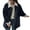 Navy, variant on Women's Jacket Vintage Oversized Barn Jcakets for Women Corduroy Lapel Collar, Windproof Warming Trench Jacket Coat, Casual Trendy Fall Coats