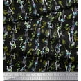 thumbnail image 2 of Soimoi Black Cotton Voile Fabric Floral Love Text Fabric Prints By Yard 42 Inch Wide, 2 of 3