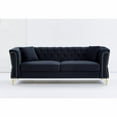 thumbnail image 3 of Atumon 82"L Sofa Couch, 3-Seat Couches and Sofas, Modern Velvet Upholstered Sofa with 2 Pillows and Metal Legs, Heavy Duty Couch Furniture for Home Living Room, 81.8"L x 31.8"W x 29.5"H, Black, 3 of 10