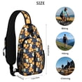 thumbnail image 5 of Sling Backpack,Happy Halloween Pumpkin Pattern Crossbody Bag with Water Bottle Holder,Waterproof Sling Bag for Men/Women with Chest Phone Holder for Hiking,Travel, 5 of 6