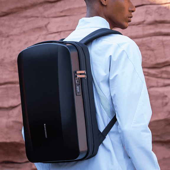 Column Hard Shell Pressure-resistant Backpack 173-inch Computer Backpack,Gray