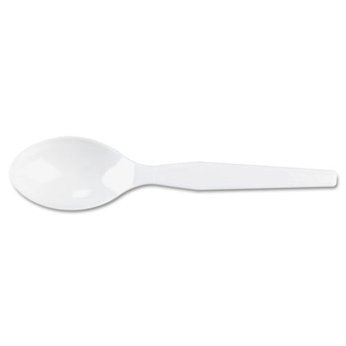 Dixie Plastic Cutlery, Heavy Mediumweight Teaspoons, White, 100/Box