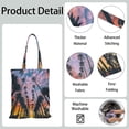 thumbnail image 5 of Reusable Canvas Tote Bag – Tropical Palm Tree Sunset Print – Vibrant Neon Aesthetic Beach Bag – Hawaiian Ocean Sunset Eco Tote – Boho Minimalist Summer Bag for Women, 5 of 7