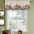 thumbnail image 3 of Fall Pumpkins Curtain Valances for Windows, Kitchen Valance Window Treatments Panel 2 Pack, Thanksgiving Pumpkins Harvest Rustic Rod Pocket Short Curtains for Bathroom Bedroom 42 x 12 Inch, 3 of 8