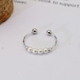 thumbnail image 4 of New S925 Sterling Silver Anxiety Ring Female Niche Design Pearl Retro  Index Finger Open Silver Tail Ring, 4 of 5