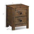 thumbnail image 2 of Costway 2PCS Nightstand Bed Side End Coffee Table Wood 2 Storage Sliding Drawers Bedroom, 2 of 10