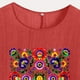thumbnail image 4 of Camiseta de Mujer Camiseta de Manga Corta Impresión Casual Raglan Suelto de Lino Top Blusas, Cuello de la Tripulación, 4 of 4