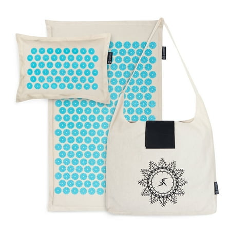 ProsourceFit Ensemble de Tapis et d'Oreillers d'Acupression pour Ki en Lin 100 % Naturel pour le Soulagement de la Douleur au Dos/cou et la Relaxation Musculaire