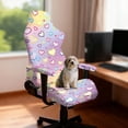 thumbnail image 3 of Jiueut Heart Tie Dye Print Gaming Chair Cover with Armrest Cover, Universal Rotating Chair Cover Anti Slip Computer Chair Slipcovers Washable Gaming Reclining Chair Protection with Elastic Band, 3 of 7