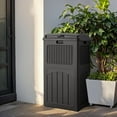 thumbnail image 2 of Librala  Lane 33 Gallon Outdoor Trash Can, Hideaway Garbage Bins with Tiered Lid, Waterproof Resin Outside Waste Bins for Patio, Outside Pool, Backyard and Deck (1, Gray), 2 of 7