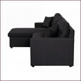 thumbnail image 6 of 82" Reversible Sleeper Sectional Sofa with Storage Chaise – Black Linen Modern Living Room Couch | Black | Linen | Square Arms, 6 of 8