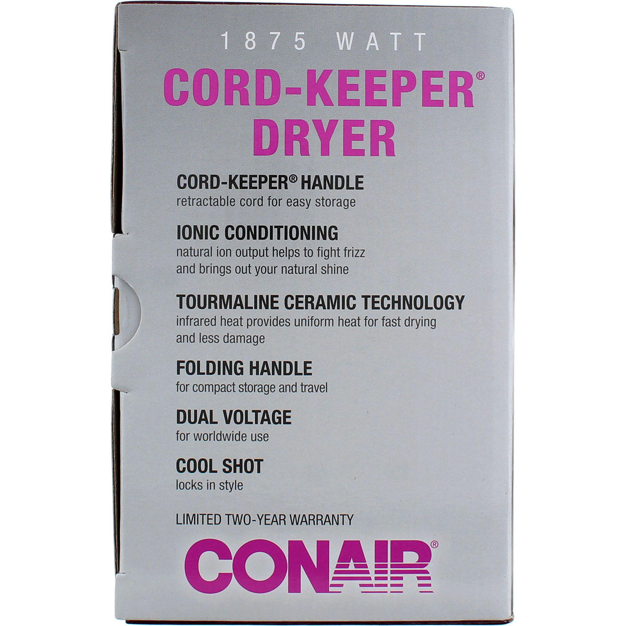 Conair Cord-Keeper Travel Size Folding Ionic Retractable Cord Hair Dryer, 1875 Watts, Blue - image 2 of 2