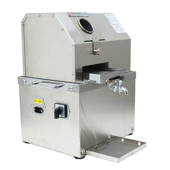 Techtongda Electric Sugarcane Juice Extractor Sugar Cane Press Juicer Machine Cane Crusher Squeezer with 3 Rollers