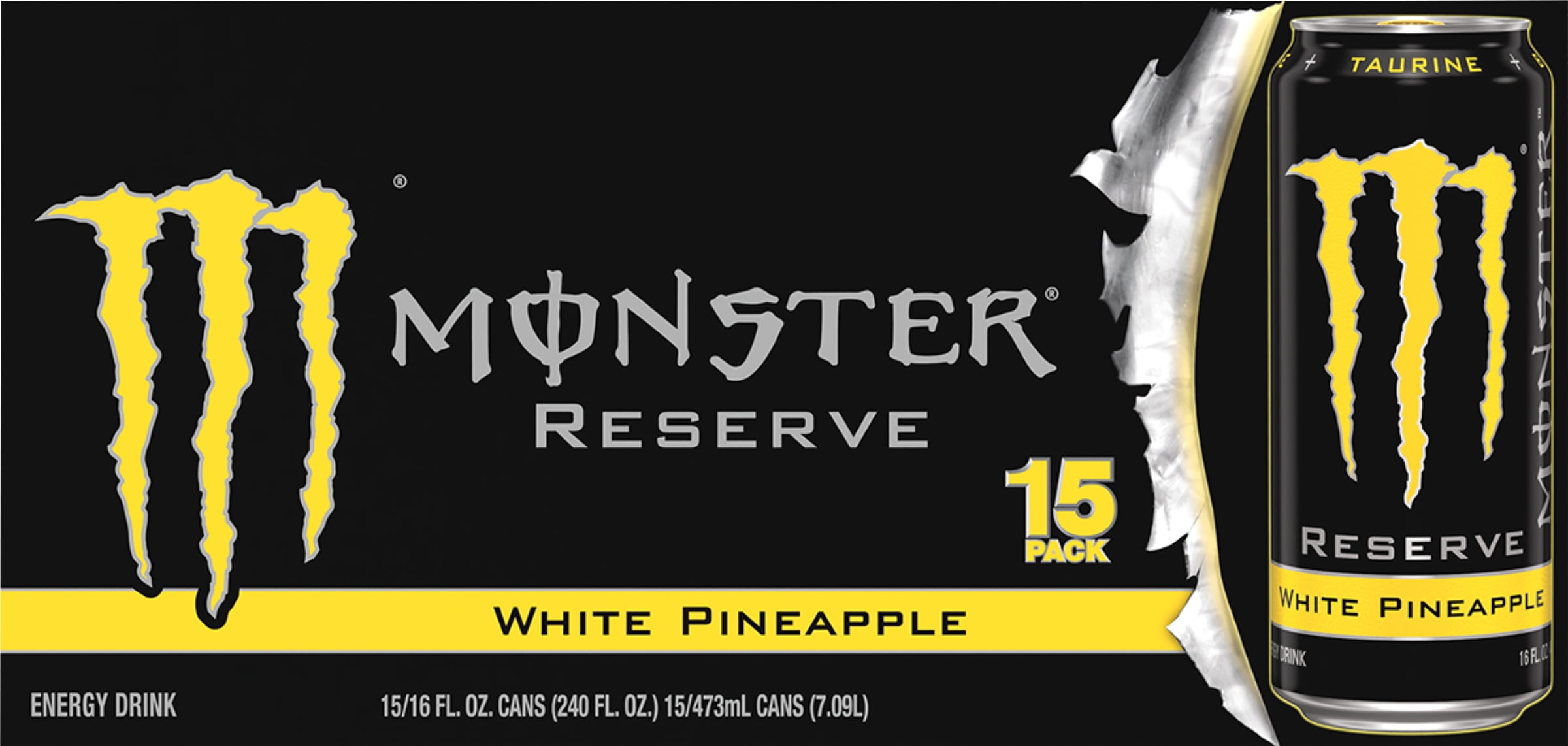 Monster Reserve White Pineapple Energy Drink 15 - 16 fl oz Cans