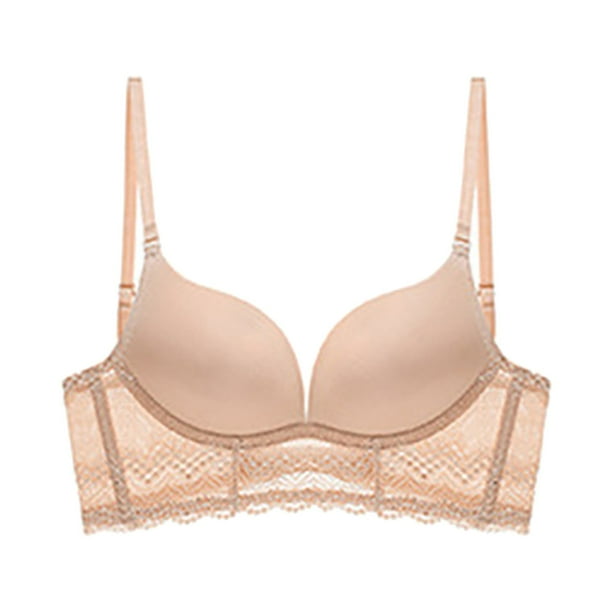 Gibobby Sujetador sin espalda en forma de U de color solido para mujer para pecho pequeno sexy y de apoyo Brasier mujer busto Beige 85B Bodega Aurrera en linea