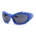 thumbnail image 2 of Runway Thorny Beveled Wrap Around Plastic Sport Sunglasses Blue - Black, 2 of 4