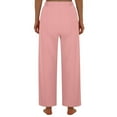 thumbnail image 3 of LLYwey Women Pajama Pants Women's Summer Fashionable Solid Color Wide Leg Cotton Breasted Pants Female Pants Long Pant Style H61 Pinks XXL, 3 of 6