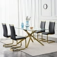 thumbnail image 4 of SUDICA Dining Chairs Set of 4, High Back PU Leather Side Chairs with Gold Metal Legs, Black, 4 of 10