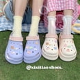 thumbnail image 3 of Zapatos de suela gruesa con agujeros para mujer, estilo nuevo y creativo, para vacaciones en la playa, sandalias de playa para mujer, ropa de abrigo elevada de EVA para verano, 3 of 6