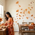 thumbnail image 3 of Animals Wall Decals Glow in the Dark, Girls Boys Waterproof Decoration for Living Room Wall Bathroom Toilet 3 Sets Orange Ginkgo Leaves 11.4" x 7.9", 3 of 7