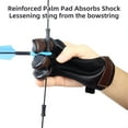 thumbnail image 2 of Archery Three-Finger Protective Glove, Thickened Soft PU Leather & Cowhide Shooting Gear, Anti-Slip Hand Guard for Bow Hunting - Available in S(Child), M(Lady), L, XL Sizes (Black Brown), 2 of 6