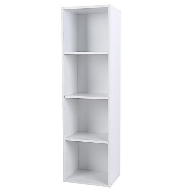 Ebtools 4 Shelf Wood Bookcase Wooden, White Bookcase Shelving Unit