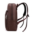 thumbnail image 2 of QUARRYUS Multifunctional Waterproof Laptop Extra Large PU Leather Men's Backpack, Brown, 2 of 10