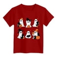 thumbnail image 5 of Staki Toddler Girl Halloween T-Shirt Short Sleeve Tops Kids Soft Cotton Cute Shirt for Halloween Outfit(Red,2-3 Years), 5 of 5
