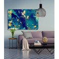 thumbnail image 3 of Rosework Framed Canvas Wall Art, 24x36 Inch, Blue and Gold Abstract, Made In USA, 3 of 6