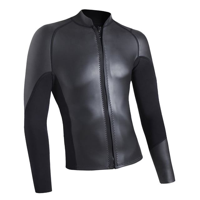 Traje de buceo con esnórquel, chaqueta superior, traje húmedo, traje de neopreno Anti- de manga negro brillante Zulema Traje de neopreno para mujer