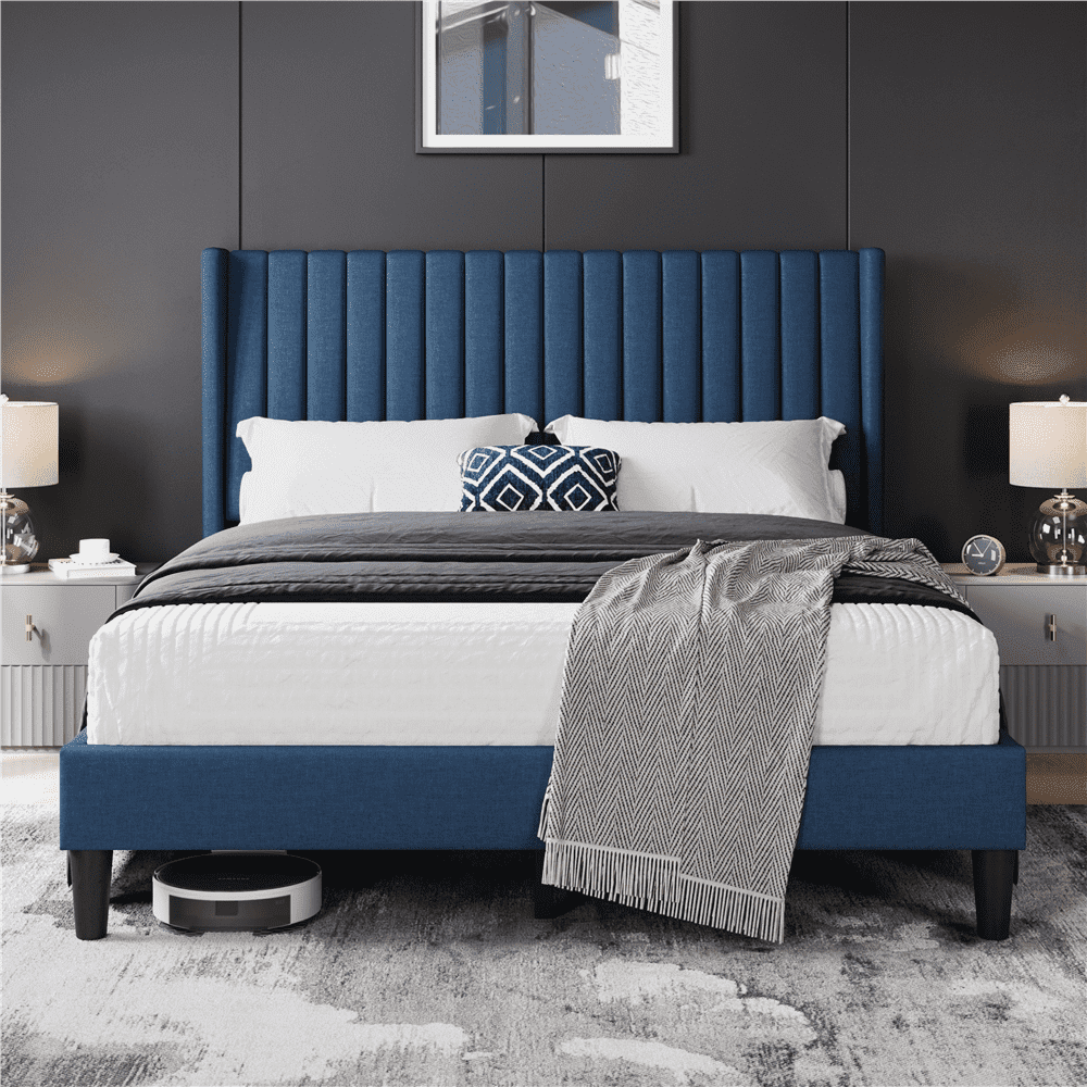 crown bed datype 青 Crown Mark Bedroom Chantilly Bed, Royal Blue