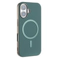 thumbnail image 4 of for iPhone 16 Plus PU Leather Case, Classic Phone Case Smooth Matte [Compatible with Magsafe], Plating Bumper Frame Lightweight Magnetic Anti-Scratch Cover for iPhone 16 Plus, Green, 4 of 6