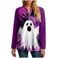 thumbnail image 7 of Godom Women's Halloween Pumpkin T-Shirt Funny Long Sleeve Pullover Tops for Ladies, 7 of 7